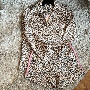 Missguided Pink Leopard Print Pajama Set